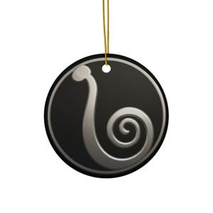 eleminopede logo ceramic ornament — double sided christmas decoration